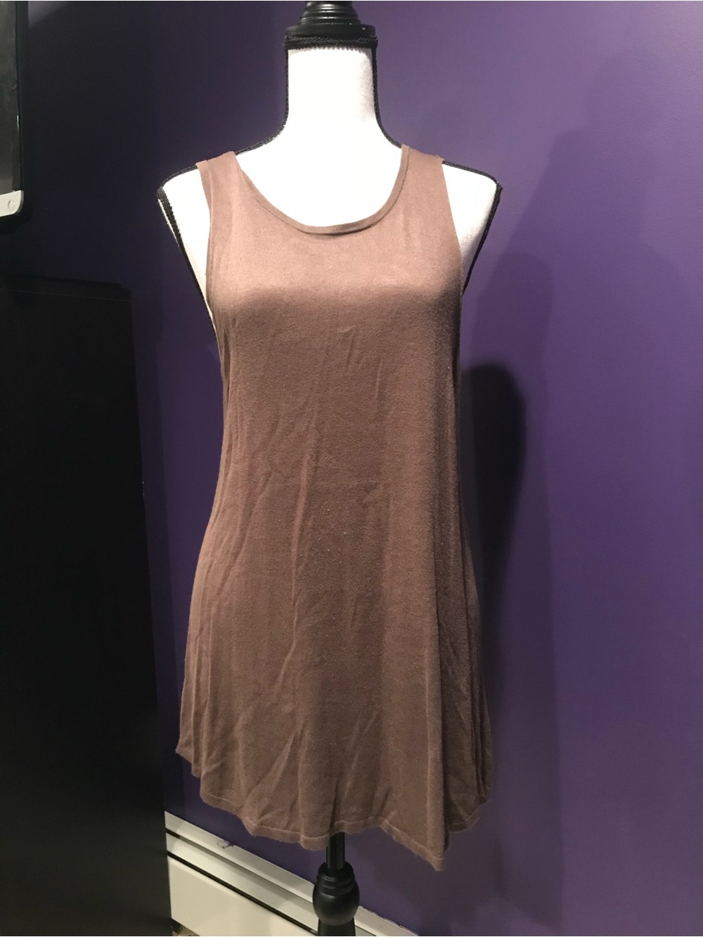 LOFT Brown Sleeveless Swing Tank